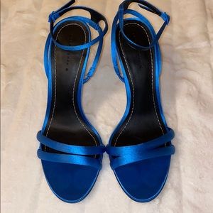 Zara Royal Blue satin sandal heel in size 38!